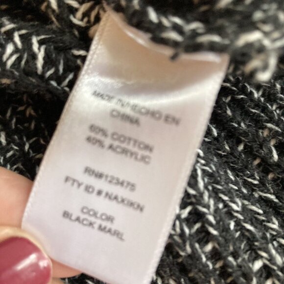 Ellen Tracy Slouchy Sweater Cotton Blend Herringbone Ragg High Low Overs… - Picture 8 of 10